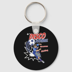 Porte-clés Coup de pied de football groovy vibes énergiques v