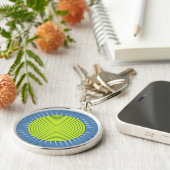 Porte-clés Coup de soleil géométrique moderne - Bleu de chaux (Côté)