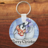 Porte-clés Coupe-couple de pingouins hugging (Recto)