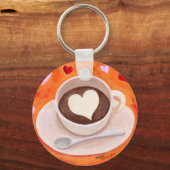 Porte-clés Coupe de café avec coeur (Recto)