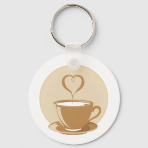 Porte-clés Coupe de café avec Porte - clé à vapeur cardiaque