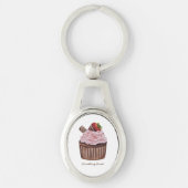 Porte-clés Coupe De Fraise Cute À L'Aquarelle (Devant)