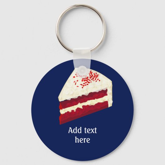 Porte-clés Coupe de gâteau de Velours Rouge avec votre nom, n (Recto)