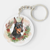 Porte-clés Coupe festive Doberman Christmas Wreath (Dos)