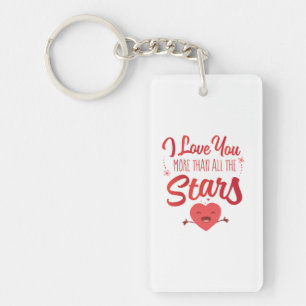 Porte-clés Couple Art Je T'Aime Plus Que Toutes Les Étoiles