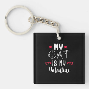 Porte-clés Couple Art Mon Chat Est Mon Valentin