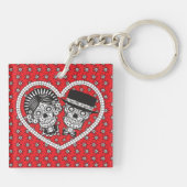 Porte-clés Couple crâne sucre (Dos)