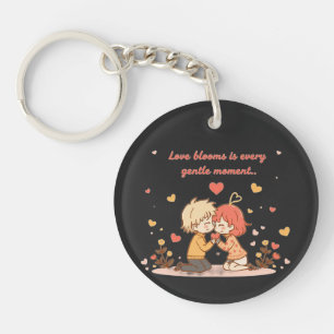 Porte-clés Couple d'anime romantique mignon - Moment d'amour