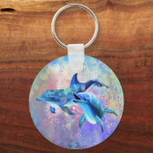 Porte-clés Couple dauphin - Ajouter votre image / texte (Recto)