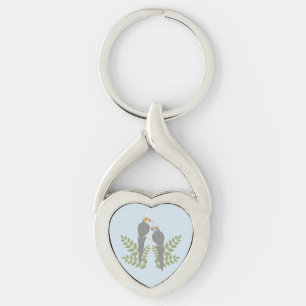 Porte-clés Couple de cockatiels