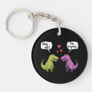 Porte-clés Couple de dinosaures T-Rex m'enlacent pour la Sain
