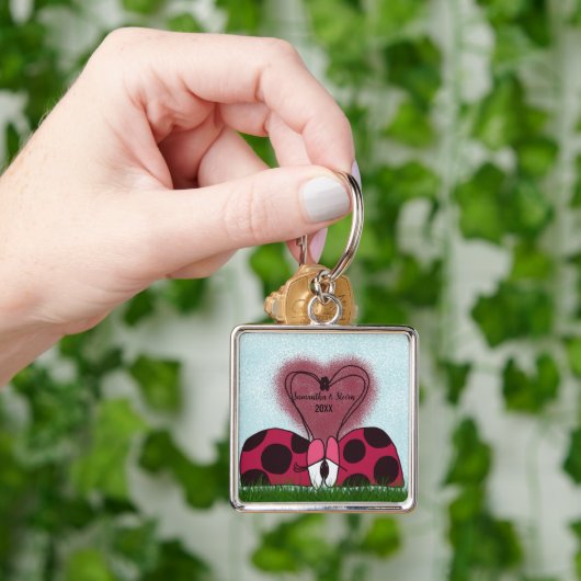 Porte-clés Couple de Ladybug mignon (main)