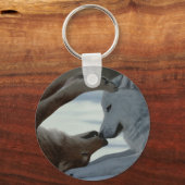 Porte-clés Couple de loup doux (Recto)