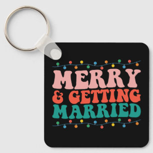 Porte-clés Couple joyeux marié Noël Groovy