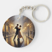Porte-clés Couple romantique dansant sous la pluie (Dos)