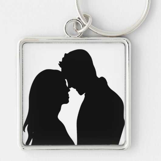 PORTE-CLÉS COUPLE ROMANTIQUE SILHOUETTE (Devant)
