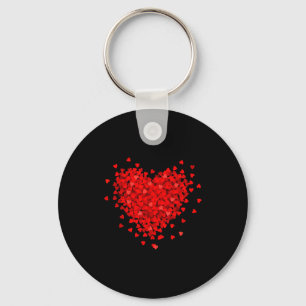 Porte-clés Couple Saint-Valentin Cœur d'Amour Rouge