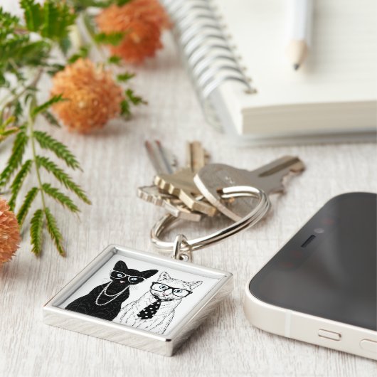 Porte-clés Couples de chat (Côté)