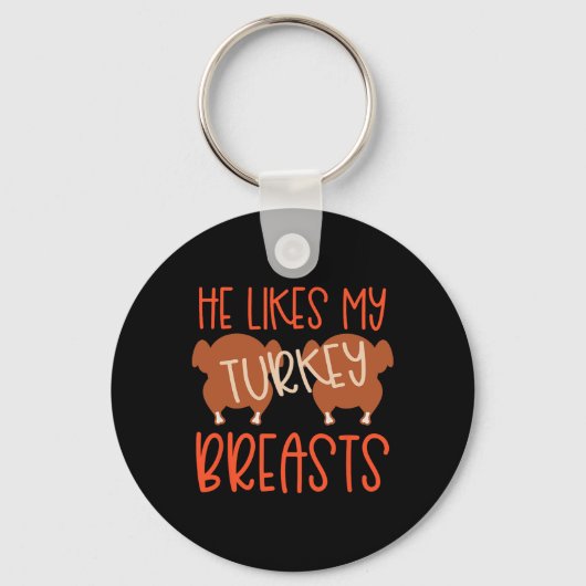 Porte-clés Couples De Thanksgiving Turquie Breast Elle Aime M (Recto)
