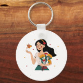 Porte-clés Couple's Matching Flower Illustration keychain (Recto)
