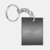 Porte-clés Couples Nom et nom de famille Monogramme Gradient (Devant gauche)