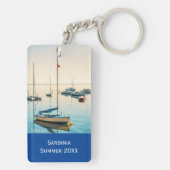 Porte-clés Couples personnalisés Photo Initiales de la Ancre  (Dos)