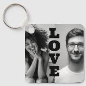 Porte-clés Couples photo noir et blanc Valentines cadeau (Recto)