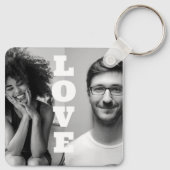 Porte-clés Couples photo noir et blanc Valentines cadeau (Dos)