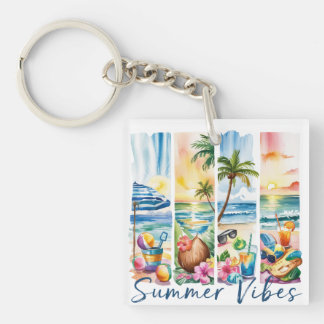 PORTE-CLÉS COUPS DE PINCES AUX THÈMES DE PLAGE D'ÉTÉ COLORÉS