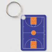 Porte-clés Cour de Basket Bleu et Orange sur mesure et Jersey (Recto)