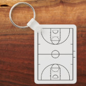 Porte-clés Cour de basketball personnalisée avec nom du joueu (Recto)