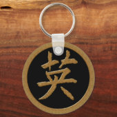 PORTE-CLÉS COURAGE - SYMBOLE D'OR JAPONAIS KANJI (Recto)