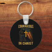 Porte-clés Courageous In Christ Knight Cross Patriotic Usa Fl (Recto)