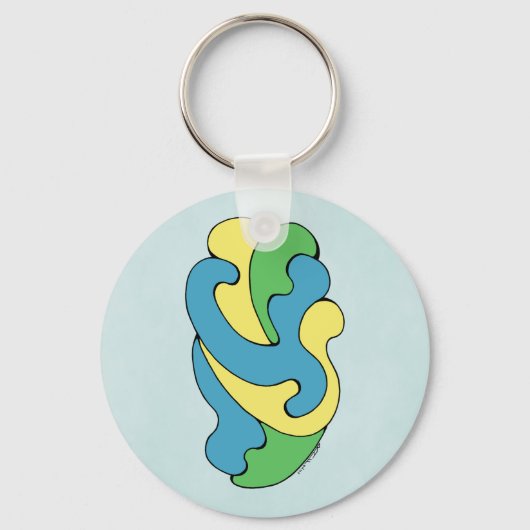 Porte-clés Courbes d'insertion (Jaune, Bleu, Vert) (Recto)