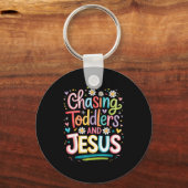 Porte-clés Courir après les tout-petits et Jésus (Recto)