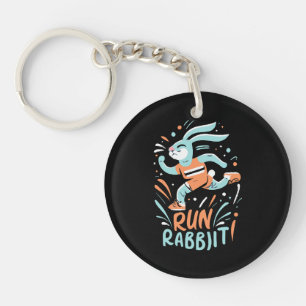Porte-clés courir lapin marathon coureur lapin mignon