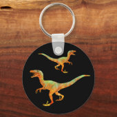 Porte-clés Courir Velociraptor Scary Jurassic Dinosaur Art (Recto)