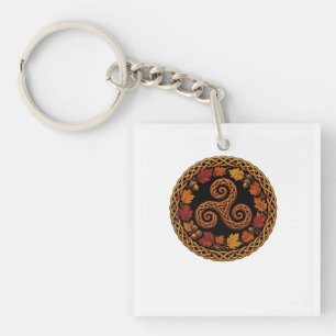 Porte-clés Couronne automnale triskèle celtique