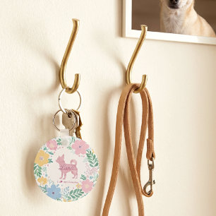 Porte-clés Couronne de Chihuahua rose pastel - Photo personna