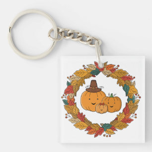 Porte-clés Couronne de citrouilles d'automne pour la famille