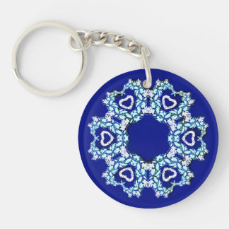 Porte-clés Couronne de fleurs avec coeurs