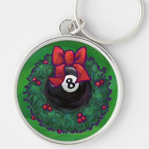 Porte-clés Couronne de Noël Boule 8 verte