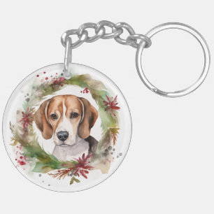Porte-clés Couronne de Noël festive de Beagle