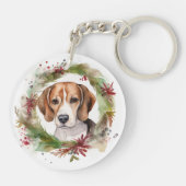 Porte-clés Couronne de Noël festive de Beagle (Dos)