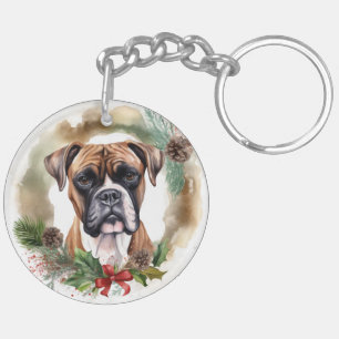 Porte-clés Couronne de Noël festive de Boxer