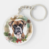 Porte-clés Couronne de Noël festive de Boxer (Dos)