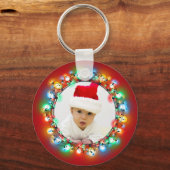 Porte-clés Couronne de photo de vacances avec lumières de Noë (Recto)