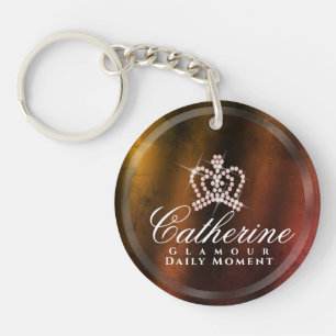 Porte-clés Couronne dorée scintillante