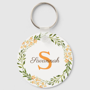 Porte-clés Couronne florale personnalisée