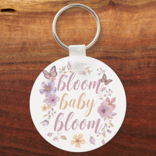 Porte-clés Couronne papillon florale "Fleuris bébé fleuris"